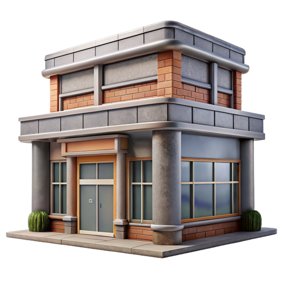 elegant creative Urban Building Facade Front View Cutout png