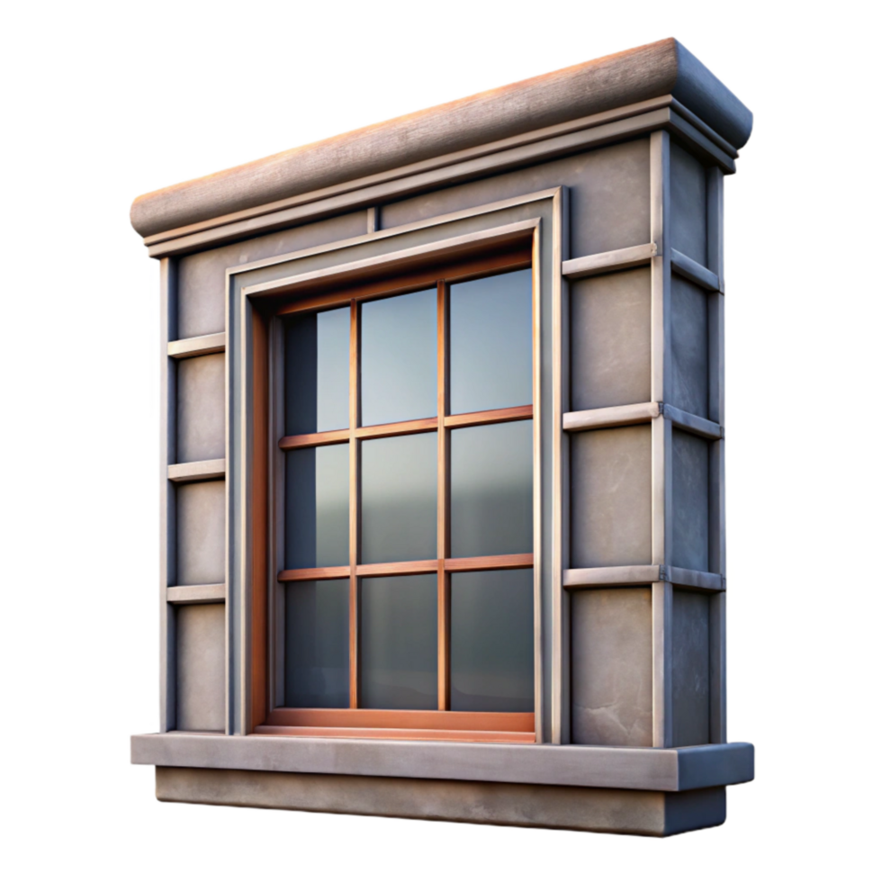 elegant classic Urban Building Window Frame Isolated on Transparent Background authentic png