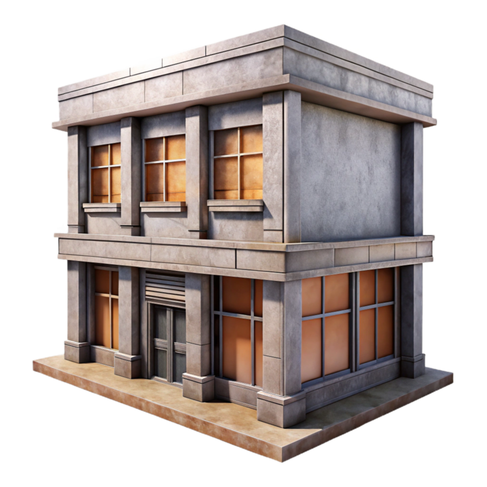 dramatic vintage Urban Building Facade Front View Cutout high resolution png