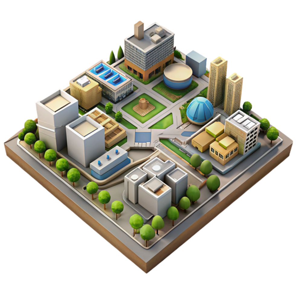 dramatic minimalist Urban Development Master Plan Transparent Background authentic png