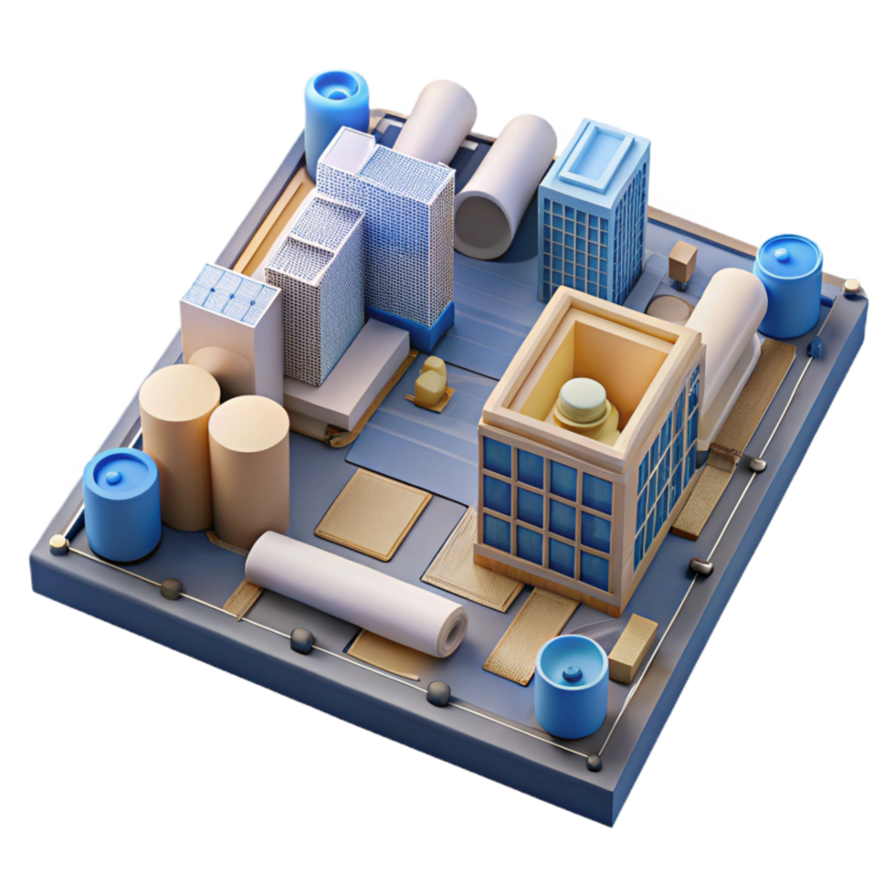 extraordinary modern Urban Development Project Blueprint Transparent Background authentic png