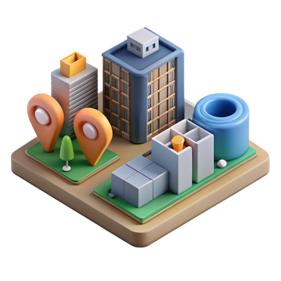 wonderful modern Urban Development Project Visualization Cutout Element detailed png