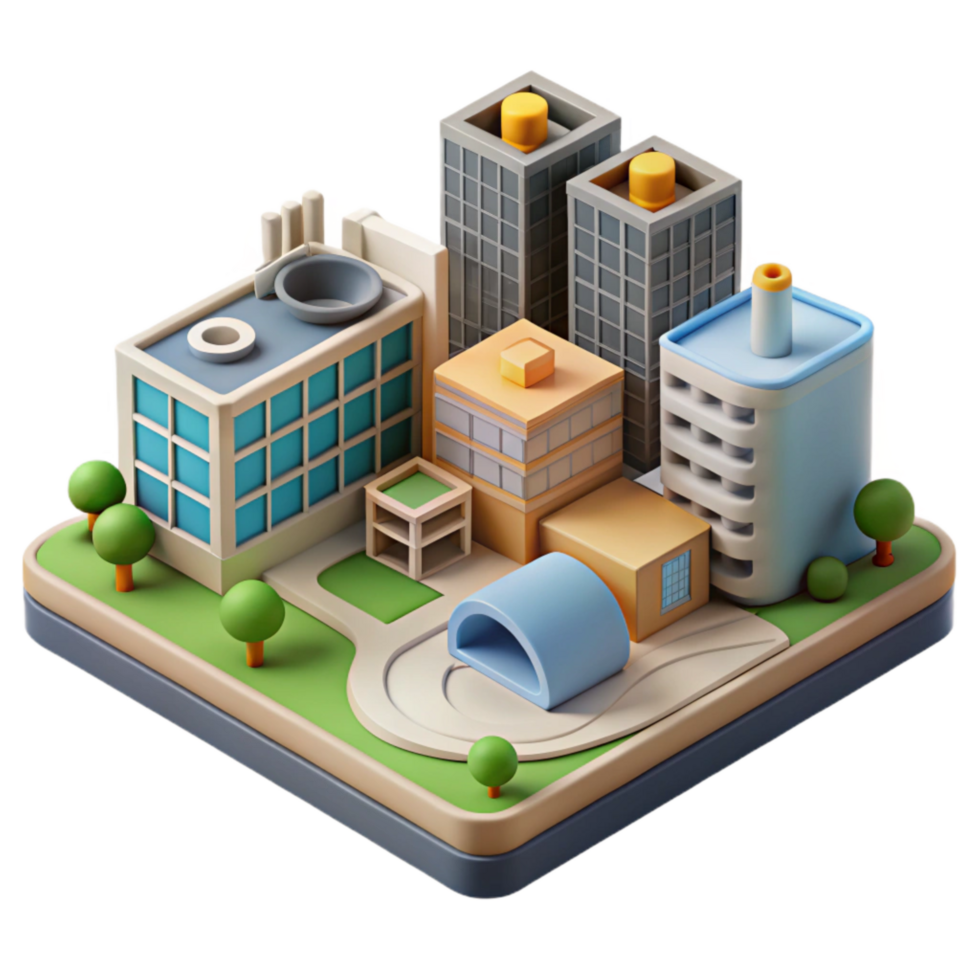extraordinary minimalist Urban Development Project Visualization Cutout Element detailed png