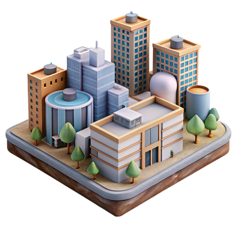 elegant abstract Urban Development Project Render Transparent Background high resolution png