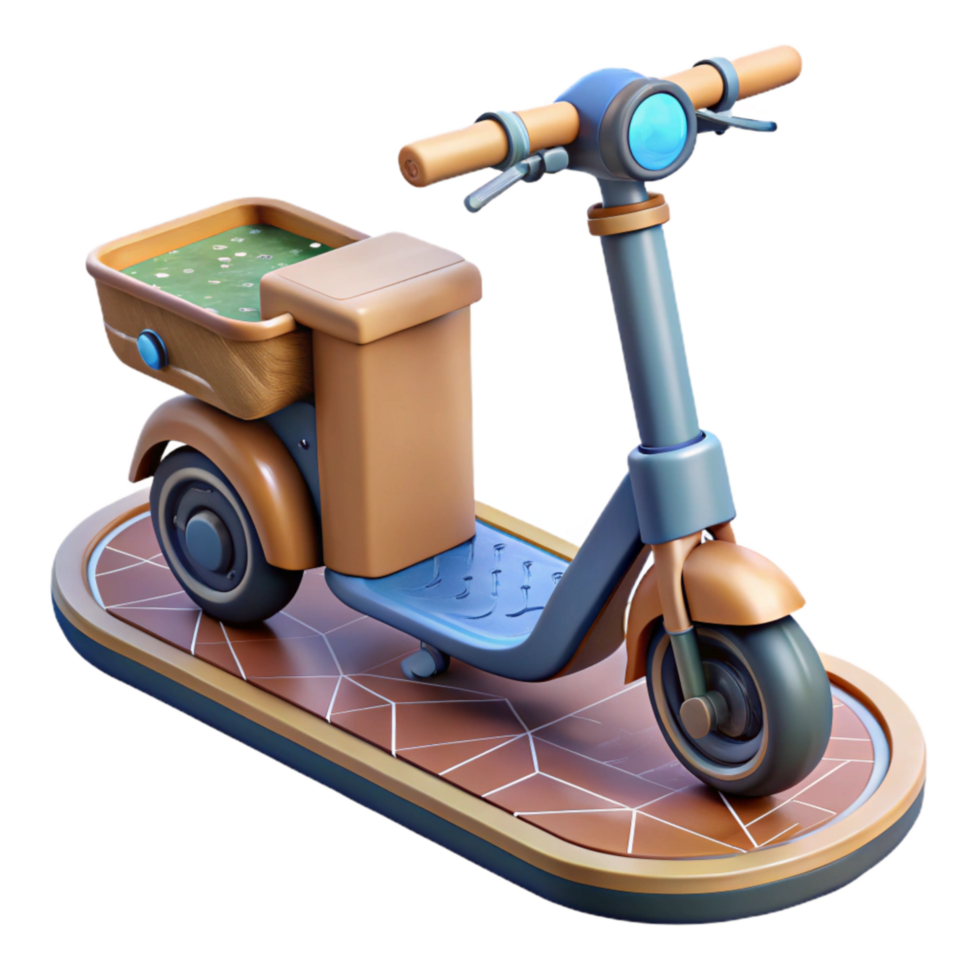 vibrant modern Urban Electric Scooter Parking Cutout professional png
