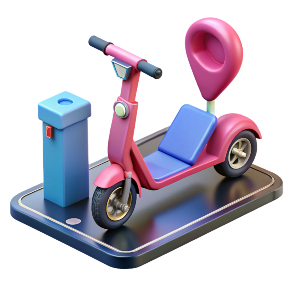 stunning classic Urban Electric Scooter Parking Cutout professional png