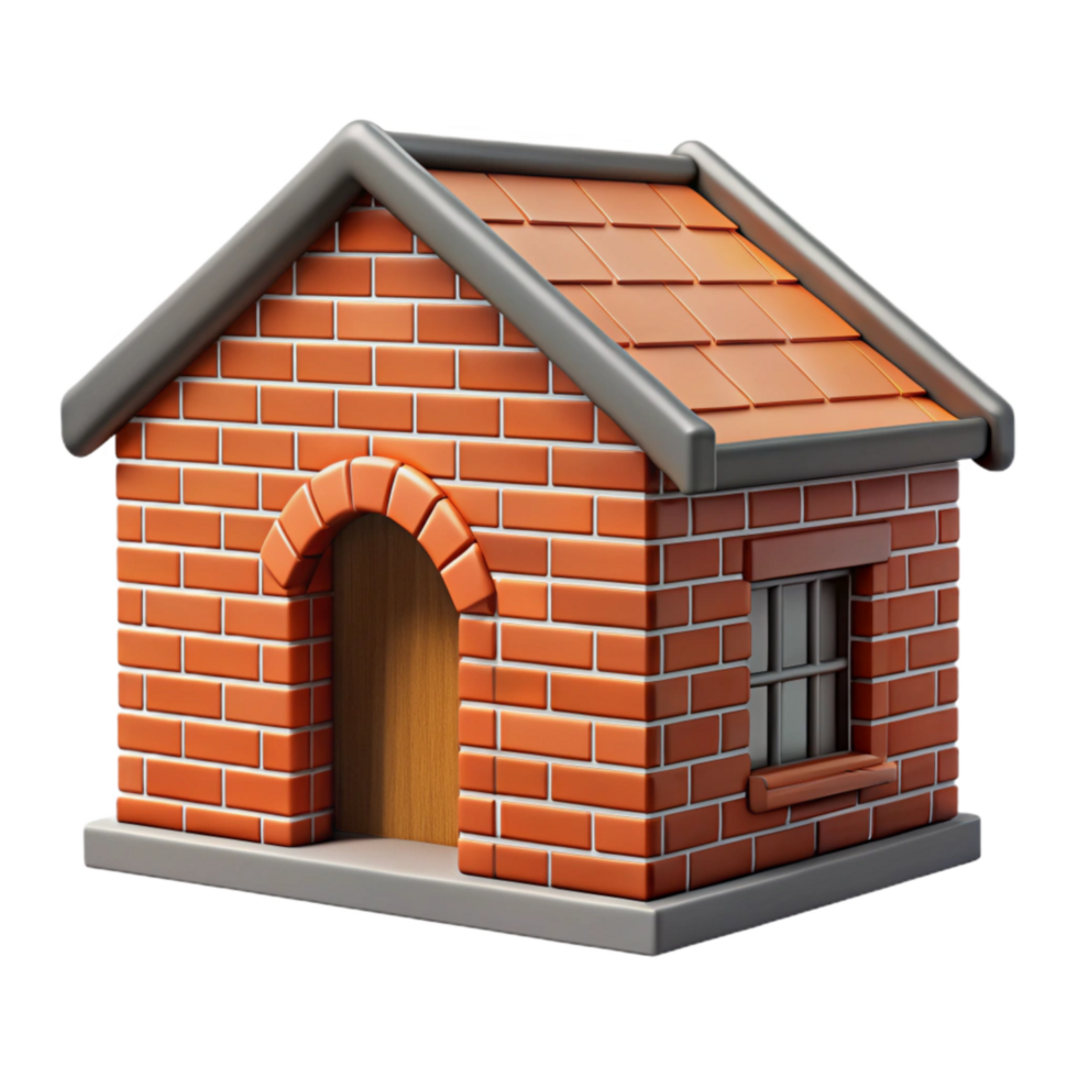 vibrant abstract Urban Farm Building Exterior Brick Wall Isolated Element png