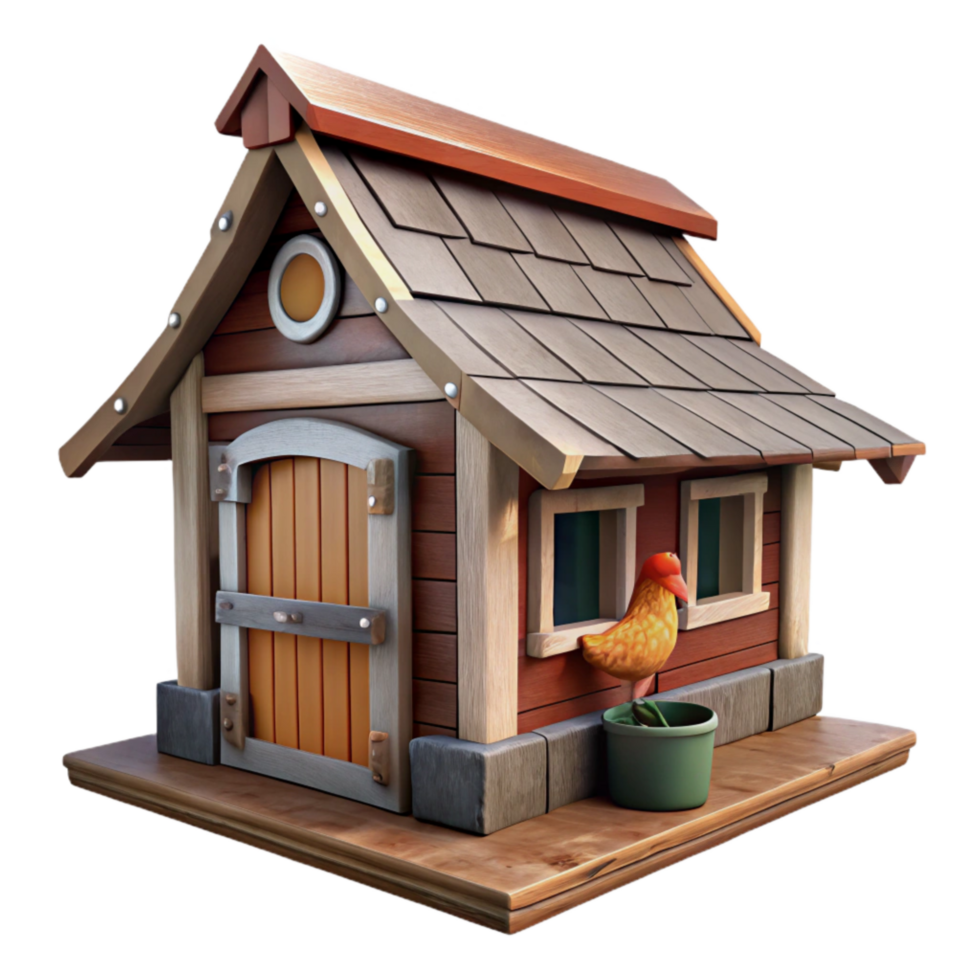 elegant minimalist Urban Farm Chicken Coop Isolated Rustic Design original png