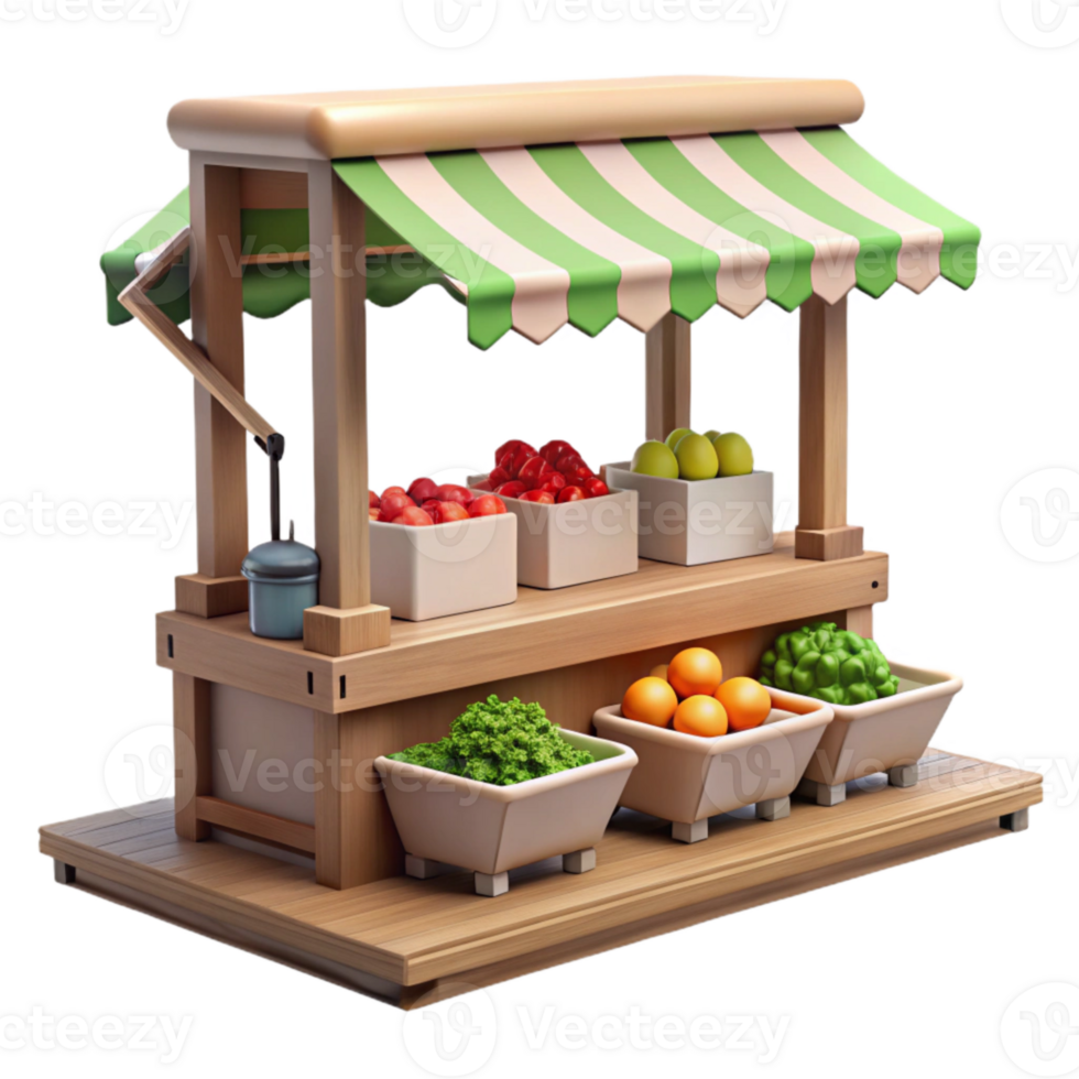 wonderful vintage Urban Farm Market Stall Cutout Fresh Produce Display exclusive png