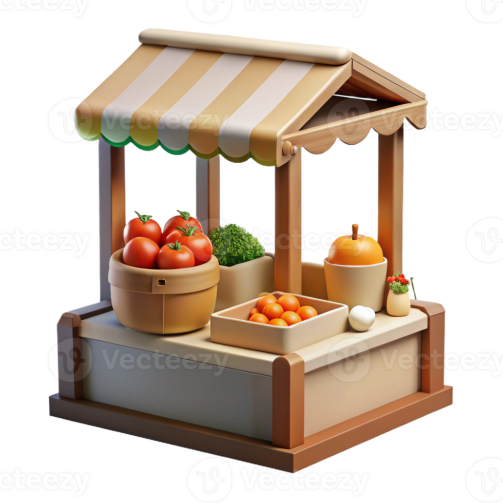 dramatic classic Urban Farm Market Stand Cutout high resolution png