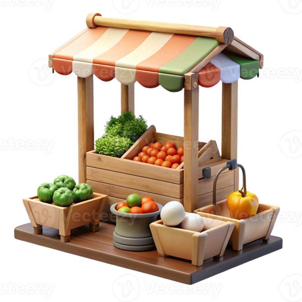 elegant rustic Urban Farm Market Stand Cutout high quality png