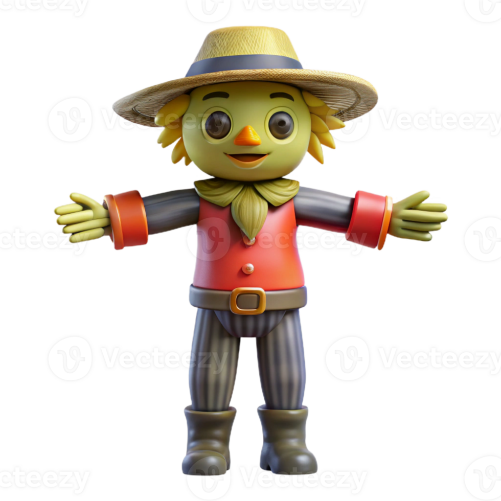 stunning artistic Urban Farm Scarecrow Isolated Traditional Design authentic png