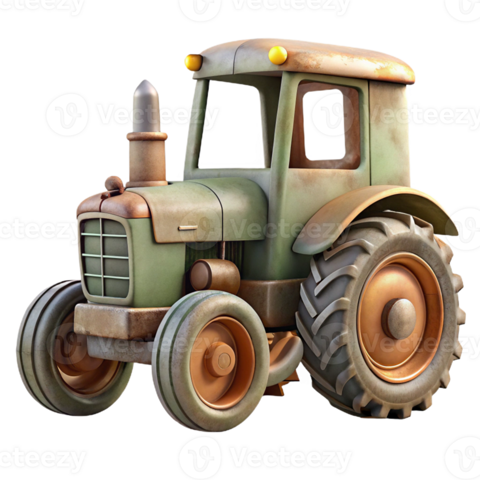stunning artistic Urban Farm Tractor Cutout Vintage Model png