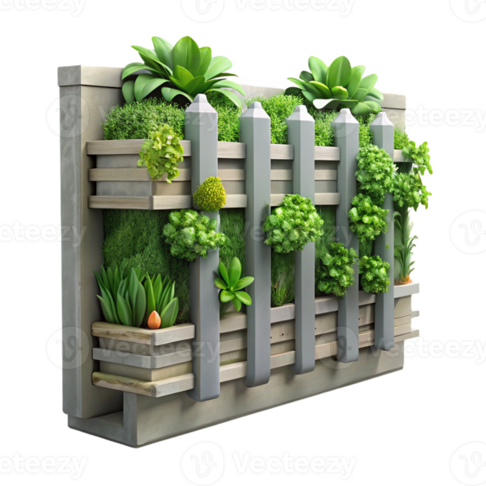 extraordinary vintage Urban Farm Vertical Garden Wall Transparent Background premium png