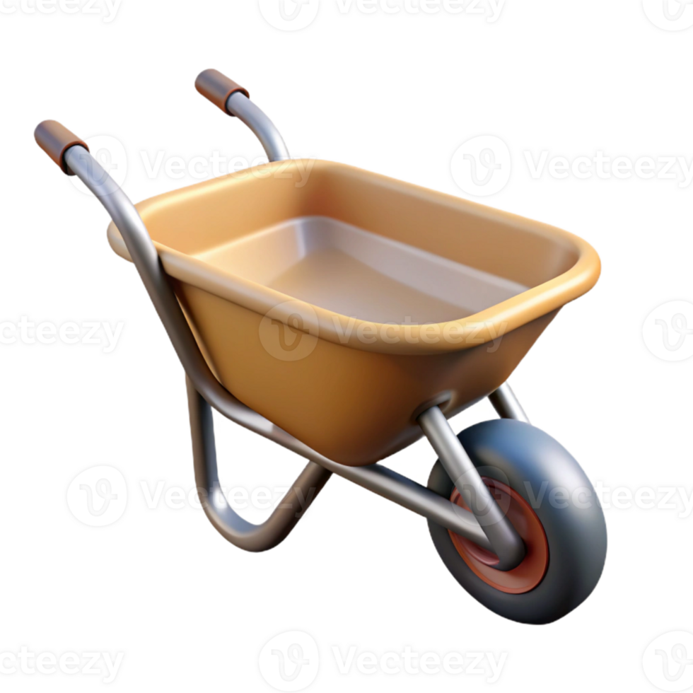 serene modern Urban Farm Wheelbarrow Isolated Garden Tool authentic png