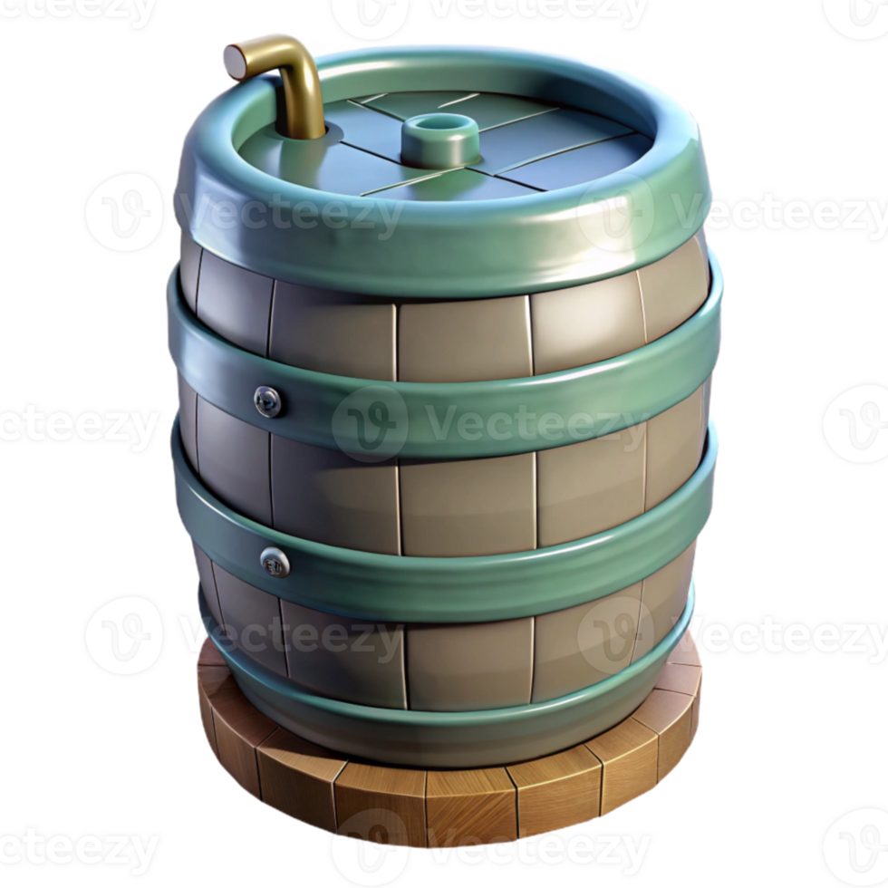 extraordinary vintage Urban Farm Water Barrel Cutout Rainwater Harvesting genuine png