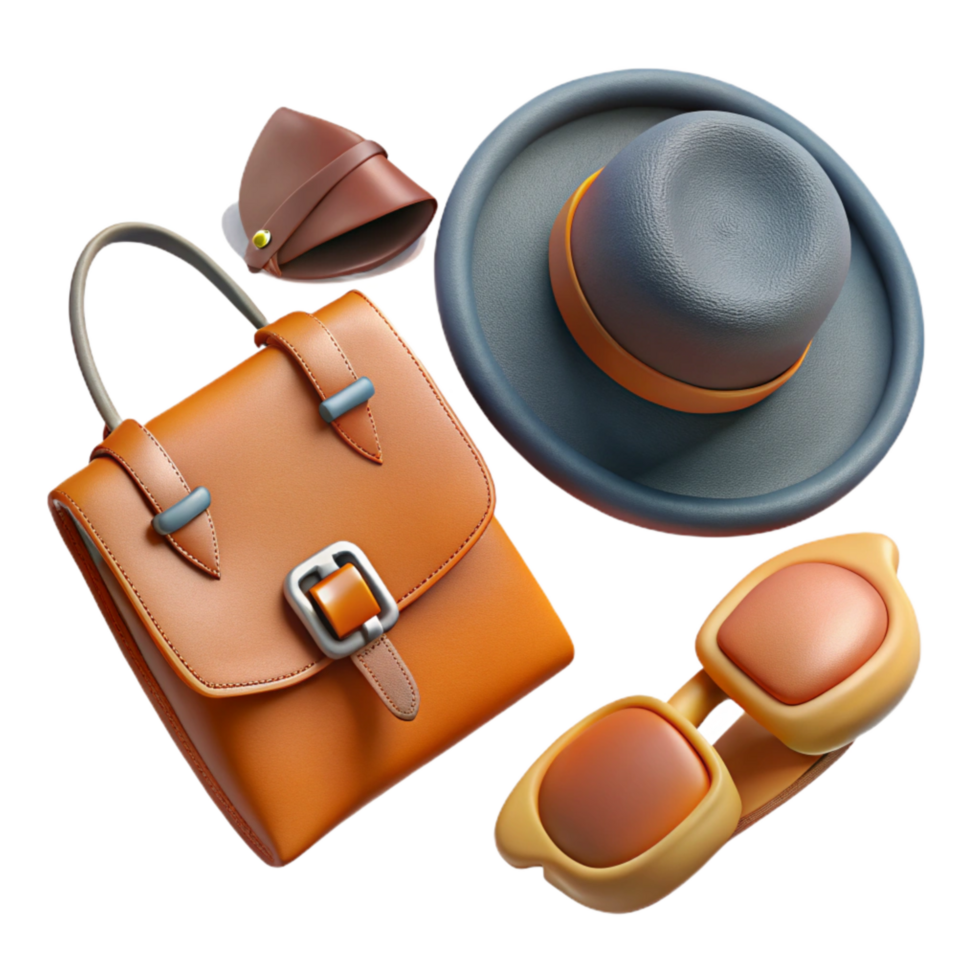 stunning artistic Urban Fashion Accessories Flat Lay Isolated genuine png