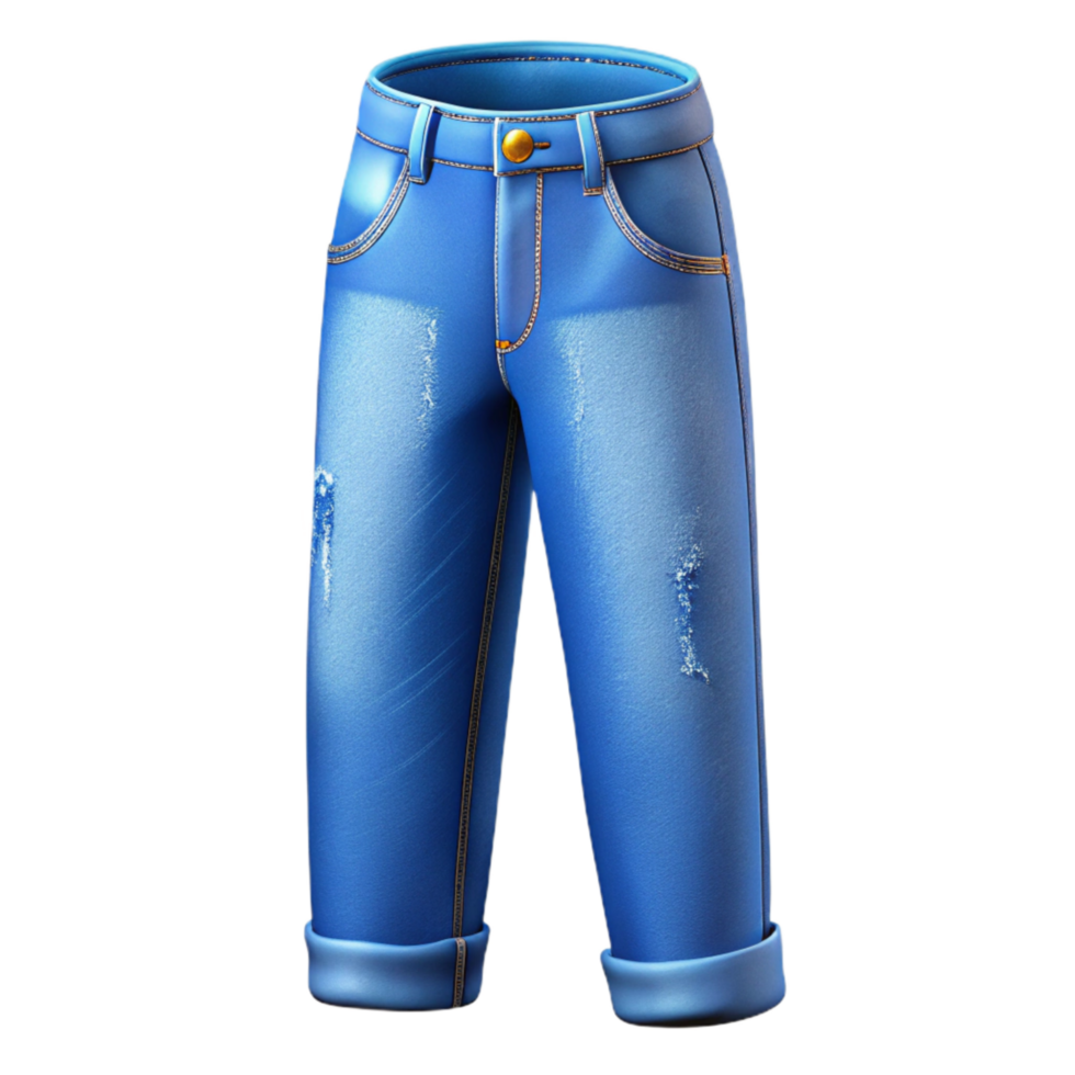 beautiful vintage Urban Fashion Jeans Boyfriend Fit Blue Isolated on Transparent Background premium png