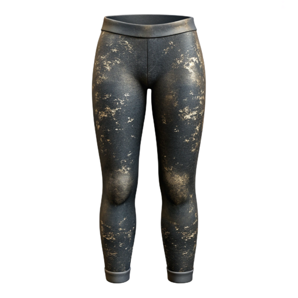 serene artistic Urban Fashion Leggings Black Isolated on Transparent Background authentic png