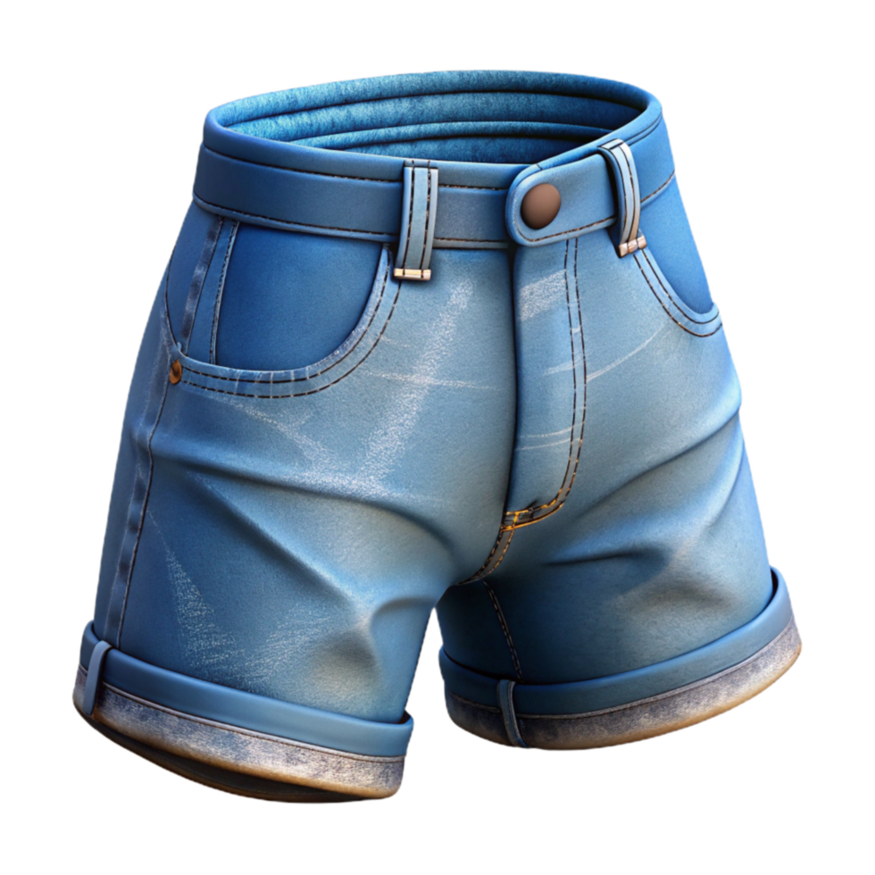 stunning abstract Urban Fashion Shorts Denim Isolated on Transparent Background premium png