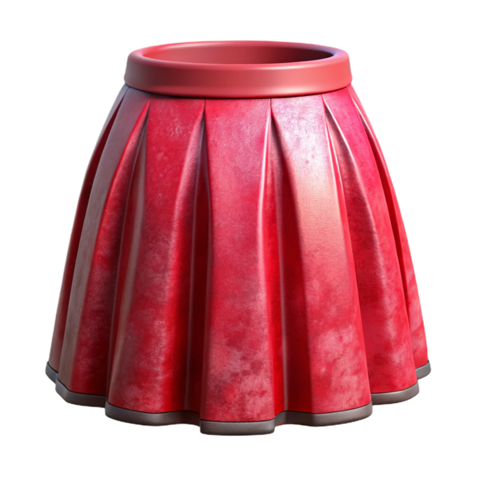 vibrant traditional Urban Fashion Skirt Red Isolated on Transparent Background detailed png