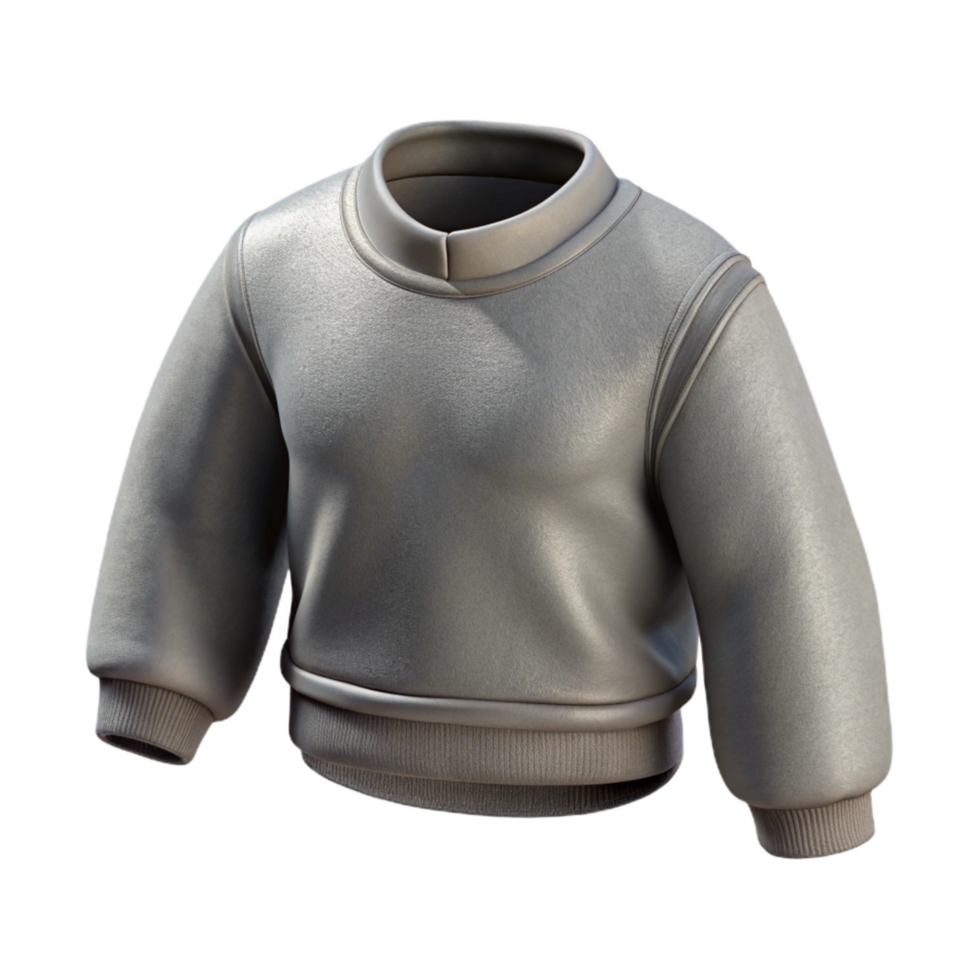 serene creative Urban Fashion Sweatshirt Cropped Grey Isolated on Transparent Background high resolution png