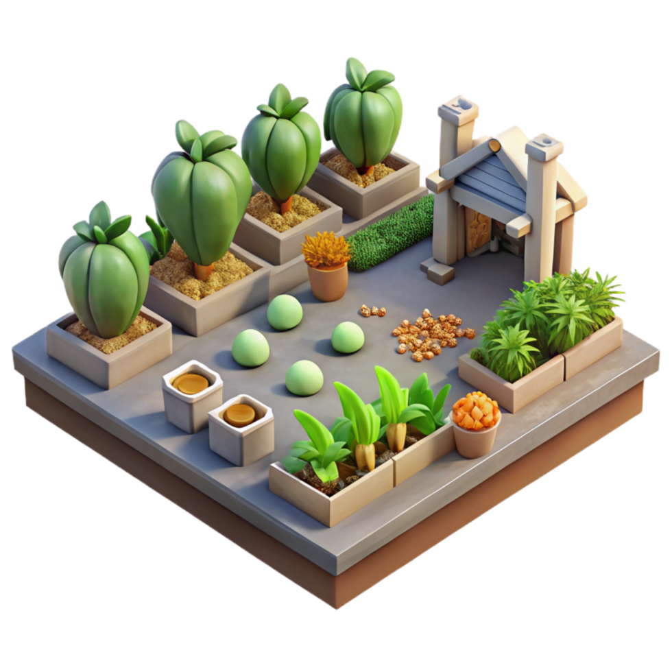 magnificent artistic Urban Garden Community Plot Isolated genuine png