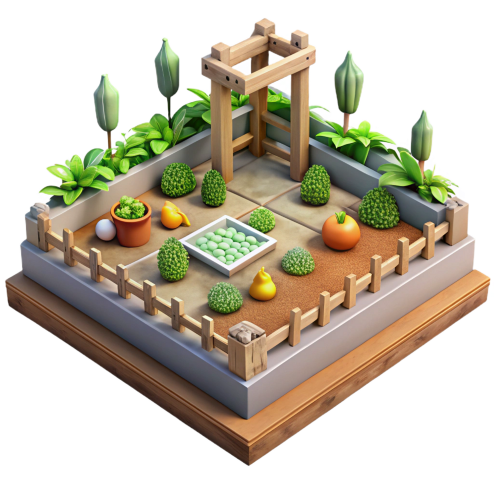 impressive traditional Urban Garden Community Plot Isolated original png