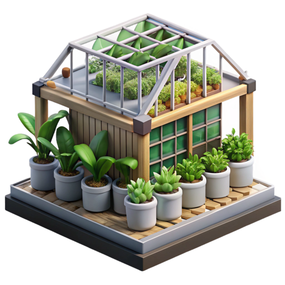 beautiful classic Urban Garden Vertical Farm Transparent Background professional png