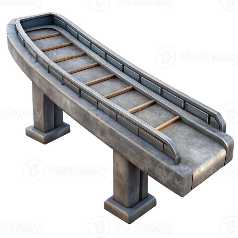 dramatic modern Urban Monorail Track Close Up Isolated professional png