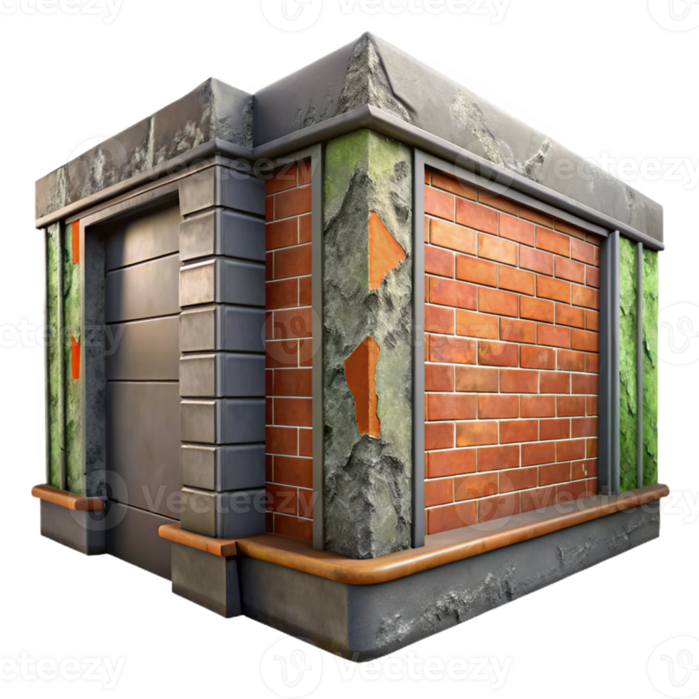 impressive artistic Urban Mural Corner Isolated detailed png