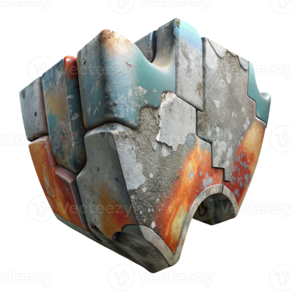dramatic artistic Urban Mural Fragment Isolated Weathered Look genuine png