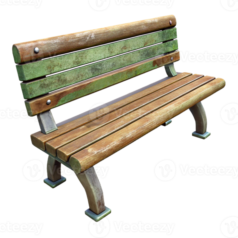 beautiful rustic Urban Park Bench Empty Seat Isolated high quality png