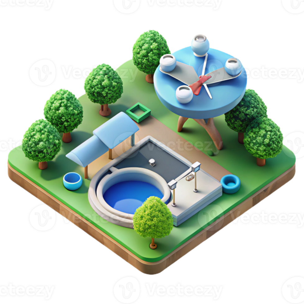 vibrant vintage Urban Park Drone View Transparent Cutout Element high quality png