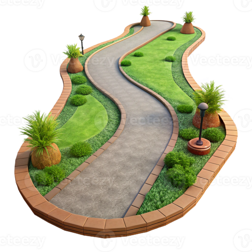 stunning modern Urban Park Path Winding Path Transparent Background authentic png