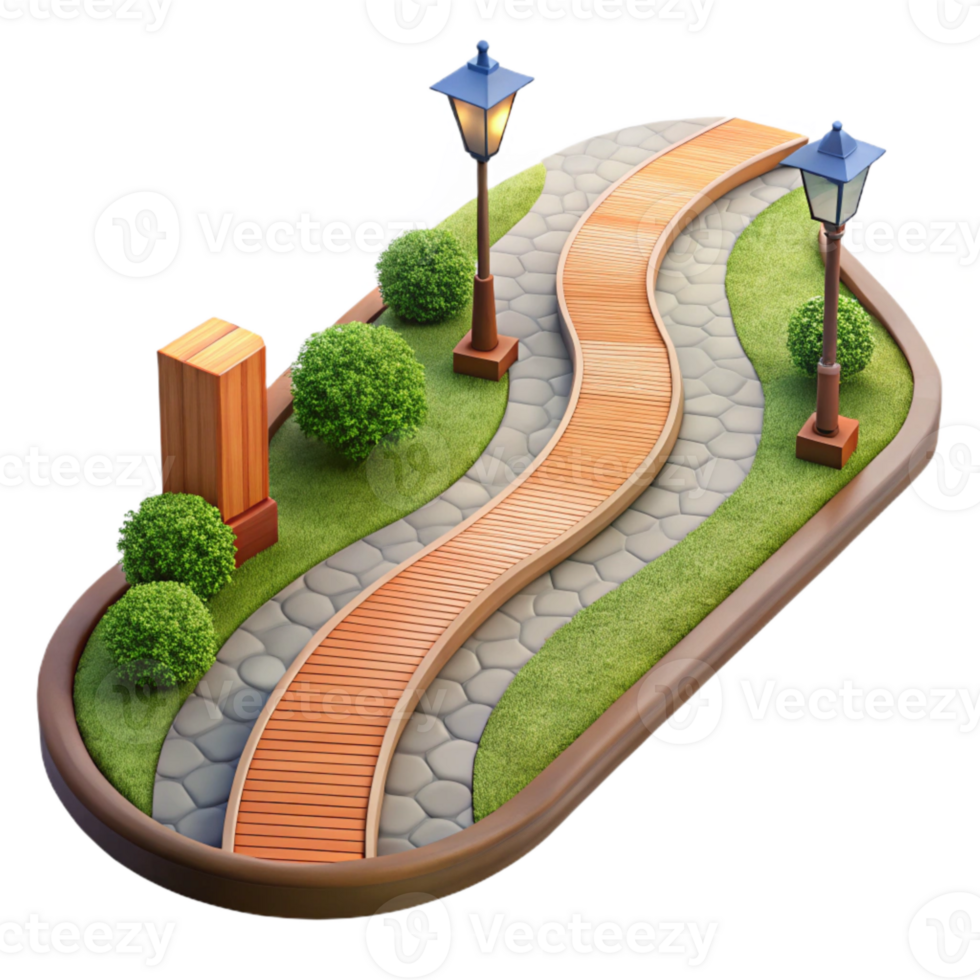 wonderful classic Urban Park Path Winding Path Transparent Background professional png