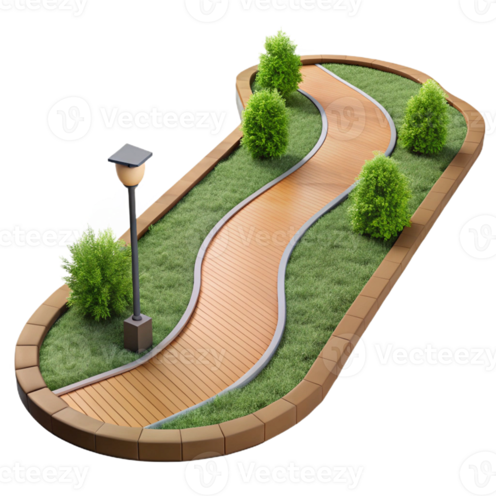 elegant rustic Urban Park Path Winding Path Transparent Background exclusive png