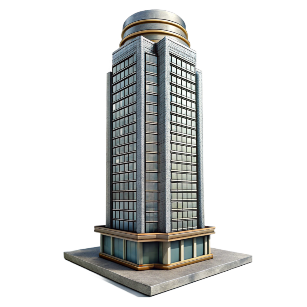 elegant artistic Urban Skyscraper Towering Upward View Isolated premium png