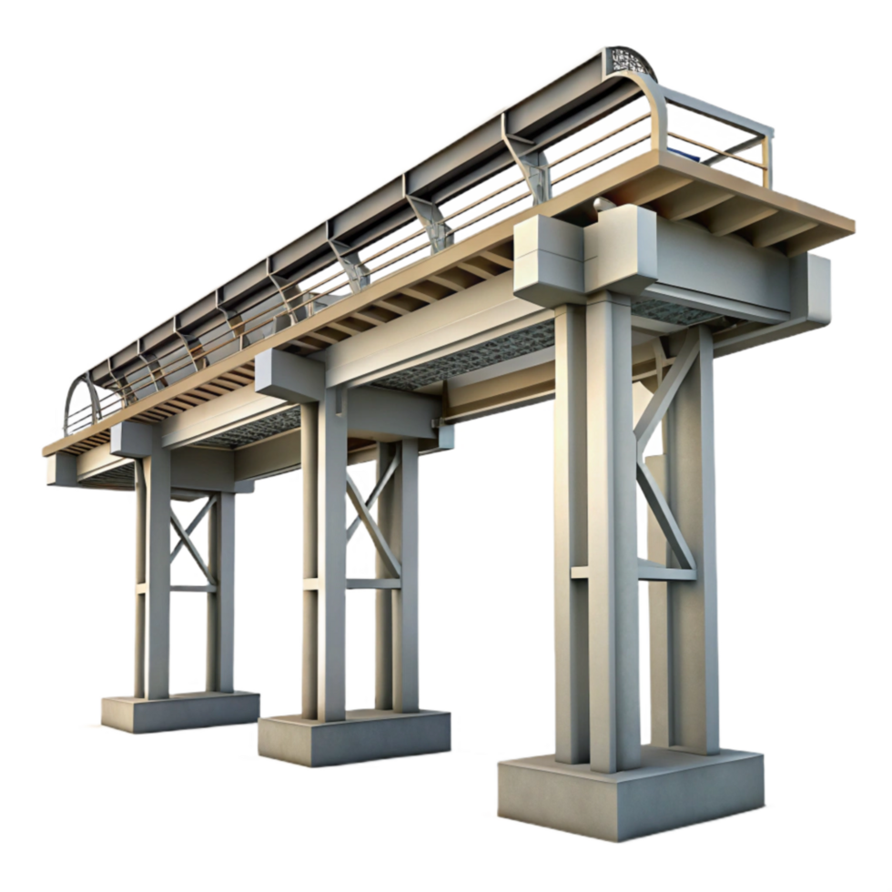 wonderful modern Urban Skyway Support Structure Isolated high quality png