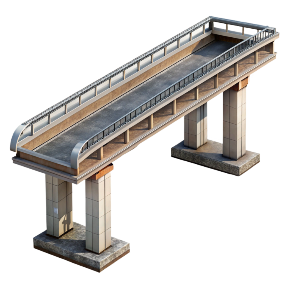 impressive classic Urban Skyway Elevated Walkway Cutout Transparent Background high quality png