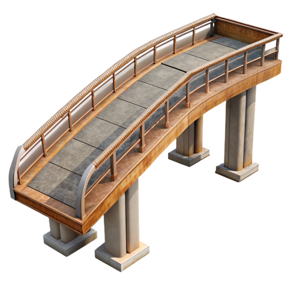 vibrant abstract Urban Skyway Elevated Walkway Cutout Transparent Background original png