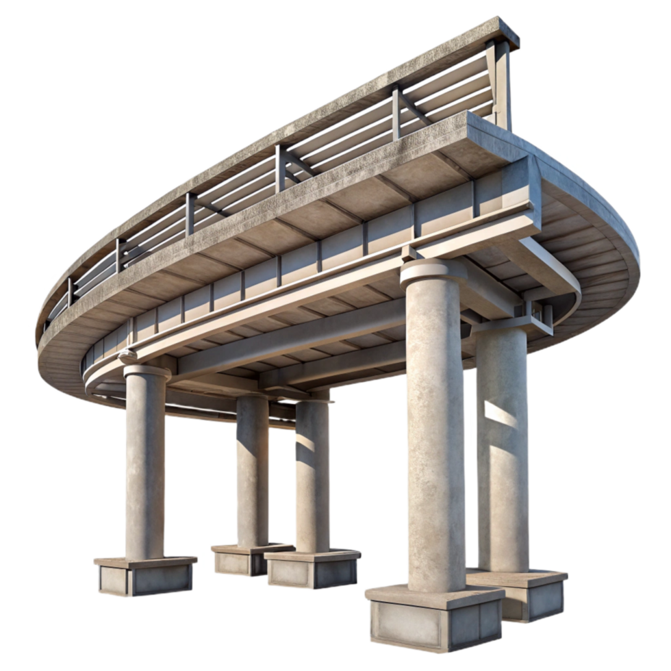 stunning creative Urban Skyway Support Structure Isolated high quality png