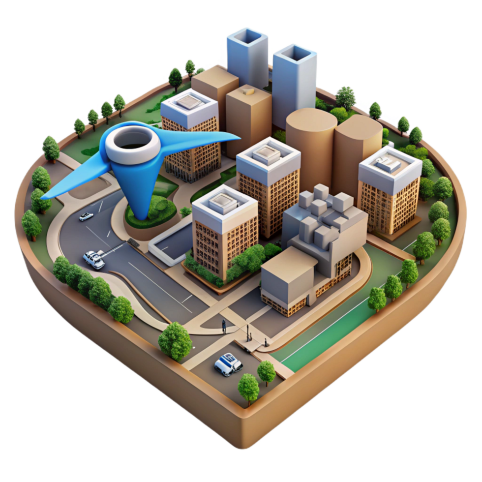 vibrant rustic Urban Sprawl Aerial View with Drone Cutout premium png