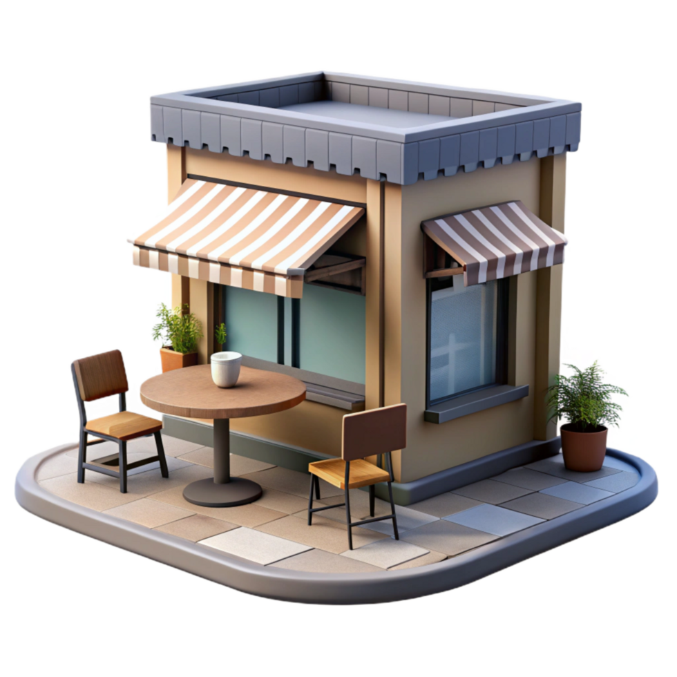 impressive minimalist Urban Street Cafe Outdoor Seating Isolated exclusive png