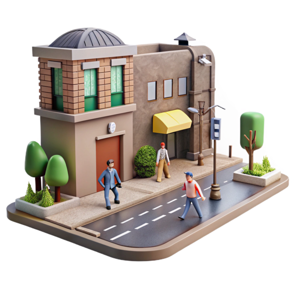 beautiful abstract Urban Street Scene with People Cutout high quality png