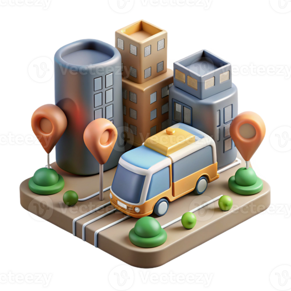 dramatic minimalist Urban Transportation System Diagram Cutout Element original png