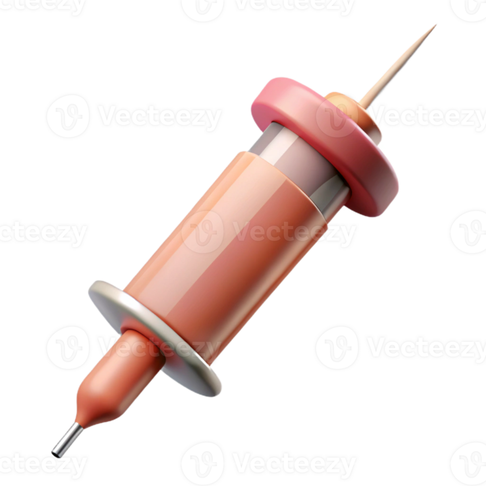 dramatic modern Vaccination Syringe Front View Transparent Background png