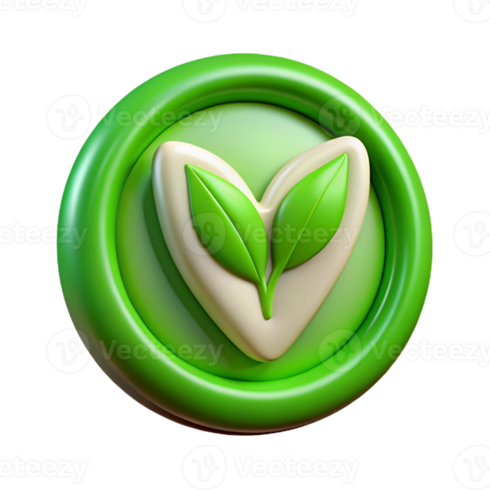 vibrant classic Vegan Symbol Green Leaf Transparent Background exclusive png