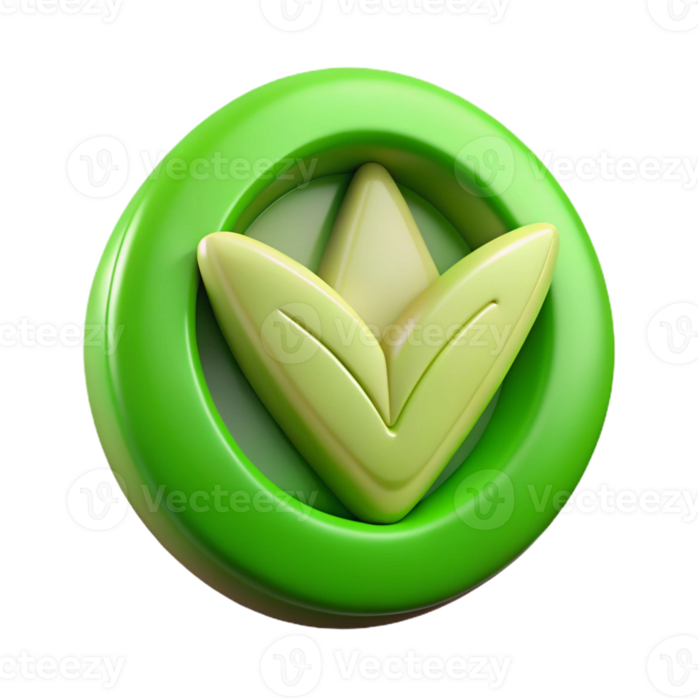 impressive contemporary Vegan Symbol Green Leaf Transparent Background png