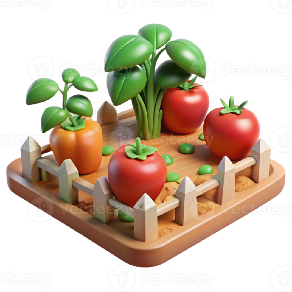impressive abstract Vegetable Garden Cutout with Tomatoes high resolution png